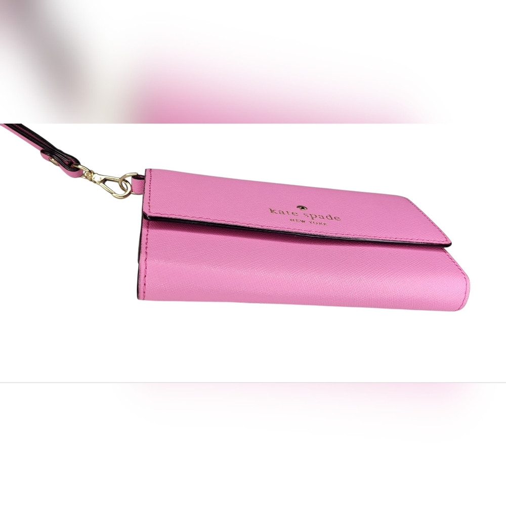 Kate Spade Saffiano Leather Pink Wristlet Wallet - Picture 5 of 6